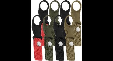 Allecto Plus - 8-delige Set Flessenhouders voor Kamperen en Wandelen - 4 Kleuren - Outdoor Rugzak - Handige Bevestigingstechnologie.