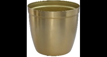Gerimport bloempot Gea - goud - D12 cm - H11,50 cm - metaal - tuindecoratie