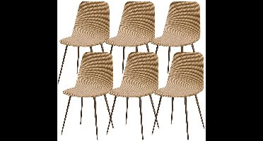 Boraboi® Stretchbare en Wasbare Stoelhoezen voor Eetkamerstoelen in Set van 6, Jacquard Design