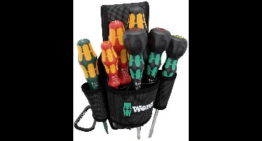 Wera 05300306001 Schroevendraaierset VDE, Universeel 8-delig Kruiskop Phillips, Plat, Binnen-vierkant (Robertson)