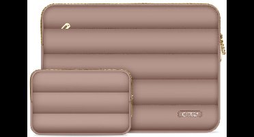 Tech-Protect Puffy Laptop Hoes 13 14 Inch Walnoot Schokbescherming