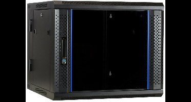 DSIT 9U wandkast (kantelbaar) met glazen deur 600x600x500mm (BxDxH) - serverbehuizing - serverrack - serverkast - 19 inch