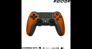 RAIDER PRO Game Controller - Draadloos - Bluetooth - Geschikt voor PC, PS4 en Smartphone - Oranje