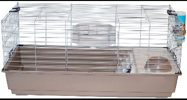 Nero 2 Deluxe - Konijnenkooi - Zilver/Grijs - 80x50x44 cm