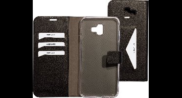 Mobiparts hoesje geschikt voor Samsung Galaxy J6+ (2018) - Wallet/Boekhoesje - Eco Leer - Magneet Sluiting - Opberg vakken - Zwart
