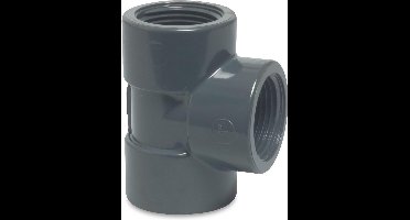 Mega T-stuk 90° PVC-U 40 mm x 16 mm x 40 mm lijmmof 16bar grijs