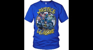 DC Comics Justice League Heren Tshirt -S- Team Blauw