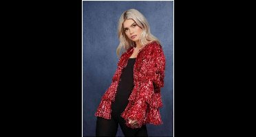 Fever - Tinsel Festival Kostuum Jacket - S/M - Rood