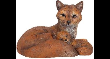Something Different Beeld/figuur Mother and Baby Fox Bruin