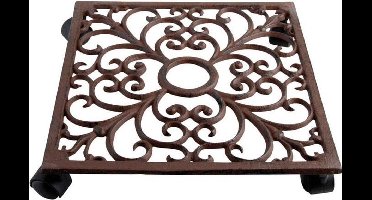 Planttrolley gietijzer vierkant