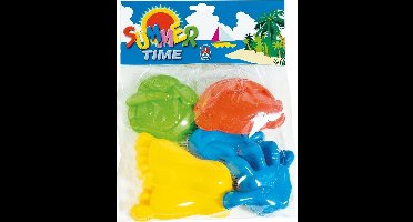 Strand/zomer speelgoed zandvormen/figuren setje 6 delig - zandbak vormpjes voor kinderen