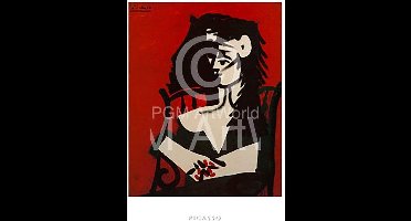 Kunstdruk Pablo Picasso - Jacqueline a Mantil 40x50cm