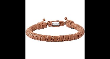 Politie heren armband siem roestvrij staal, leer One Size Bruin 32011934