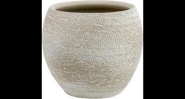 Bloempot Rough Wash Beige 18x18xh17cm Rond Conisch Aardewerk