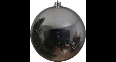 Decoris Kerstbal Plastic Glans Zilver dia25cm
