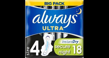 Always Maandverband Ultra Secure Night 18 Stuks