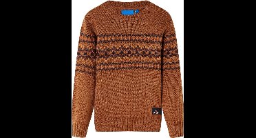 vidaXL - Kindertrui - gebreid - 92 - cognackleurig