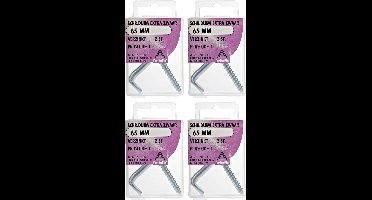 Deltafix Schroefduimen - 8x - verzinkt metaal - 65 mm - ijzerwaren bevestigsmaterialen