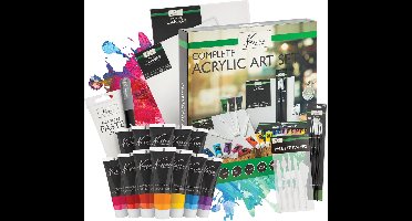 Acrylverf Set 38pcs - Starterset - Acrylverf - Penselen - Canvasdoeken - Modelleerpasta - Paletmessen - Acrylverf Marker Zwart - Geschikt voor hobbyartiest en ervaren kunstenaar