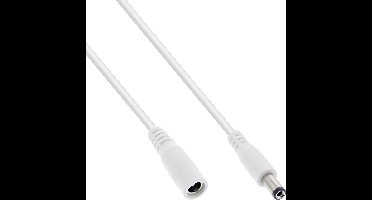 DC verlengkabel | 5,5 x 2,1mm | max. 140W | AWG18 | wit | 2 meter