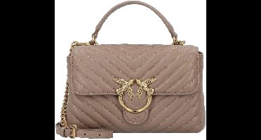 PINKO Handtas Schoudertas Love Lady Puff Mini CL Sheep Nappa Chevron Ginger Biscuit - Antique Gold Taupe