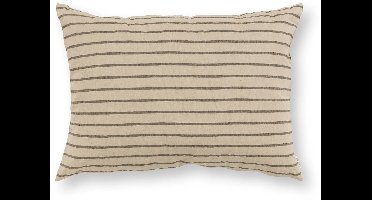 vtwonen Sierkussen - Gestreept - Kussen voor de Woonkamer - Beige - 50x70cm