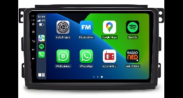 CarPlay autoradio geschikt voor Smart Fortwo | 2009 t/m 2015 | Android 13 | Draadloos Apple CarPlay & Android Auto | 2GB + 32GB | 8-Core processor | Davilon | 2025 model | 2009 2010 2011 2012 2013 2014 2015 | Bluetooth & Wifi
