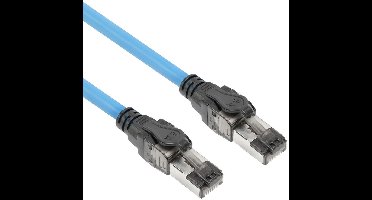 ACT Blauw 30 meter S/FTP CAT6A B2ca PoE++ 100W solid prefab installatiekabel, RJ45 male – male FB0030