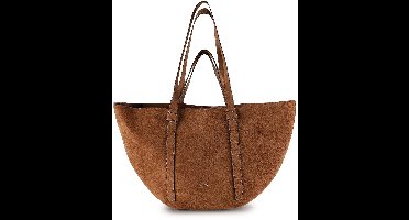 abro schoudertas Leather Suede Shopper COSMO Camel bruine