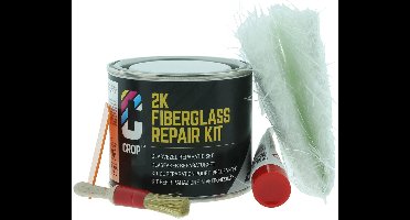 CROP Glasvezel Reparatieset - Met Polyester Plamuur 2K - 125 ml - Polyester hars Vulmiddel voor Auto - Autoplamuur met Verharder