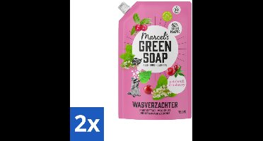 Marcel’s Green Soap – Wasverzachter – Patchouli & Cranberry - Navulling – 750 ml - Voordeelverpakking - 2 stuks
