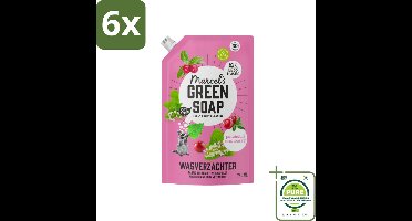 Marcel’s Green Soap – Wasverzachter – Patchouli & Cranberry - Navulling – 750 ml - Voordeelverpakking - 6 stuks - Wasverzachter - Navulling