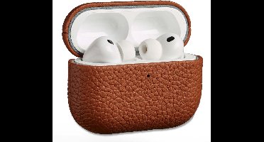 Accezz Echt Leren Case - Hoesje geschikt voor AirPods Pro 3 - Cognac