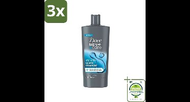 3 x Dove Men+Care - Clean Comfort - 3-in-1 Douchegel - Hydraterend- 700 ml - Grootverpakking - Douchegel - Mannen - Verzorging - 3-in-1 - Hydraterend
