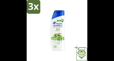 3 x Head & Shoulders - 2in1 Sensitive - Anti-Roos Shampoo & Conditioner - Aloë Vera - 270ml - Grootverpakking - Haarverzorging - Shampoo - Conditioner - Gevoelige Hoofdhuid - Roos