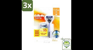 3 x Gillette Fusion 5 - Scheermesje - Ergonomisch ontwerp - 2 Extra Navulmesjes - Grootverpakking - Scheermesjes - Scheermes - Gillette Fusion5 - Scheermesjes Mannen - Gladde Scheerbeurt