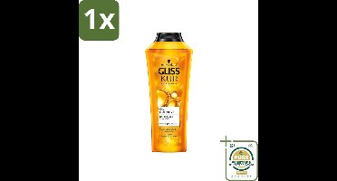 1 x Gliss-Kur - Shampoo - Oil Nutritive - Voedende Shampoo - Voor Stroef & Gespannen Haar - 400 ml- Voedend Shampoo - Stroef Haar - Gespannen Haar - Hydraterend Shampoo - Zachte Haar