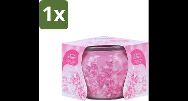 1 x At Home - Scents - Geurkaars - Cherry Blossom - 70 g - Geurkaars - Kersenbloesem - Thuisgeur - Rustgevende Geur - Ontspanning