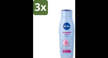 NIVEA Shampoo Diamond Gloss Care 250 ml - Bulkverpakking - 3 stuks