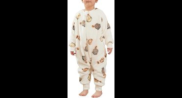 SEAUR Babypyjama flanel slaapzak met voeten 3,0 TOG slaapromper overall behaaglijk warm pyjama voor kinderen winter slaapoverall cartoon dierpatroon 70-130 cm,