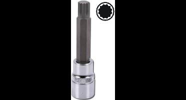 m10 twaalfkant spline dop uitwendig - 100 mm - 1/2 duims aansluiting - veeltanddop - meertanddop - spline bit