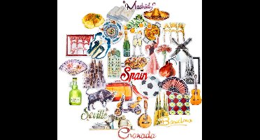 Geavanceerde reisstickers voor Spanje (verpakking van 36 stuks) - schattig, waterdicht, klein | Esthetische avonturenstickers voor waterflessen, laptops, plakboek