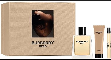 Burberry Hero EDT Gift Set 100 Ml Eau De Toilette 75 Ml Shower Gel And 10 Ml EDT Spray