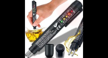 Retoo DOT 3/4/5 Brake Fluid Tester, Brake Fluid Tester with 5 LED Display for Car, Brake Fluid Tester, Brake Fluid Tester, Oil Detection, DOT3, DOT4, DOT5, Black