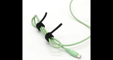 New Age Devi - 50 Stuks Kabelbinders - Klittenband 14 cm - Kabel Organiser Zwart - Herbruikbaar