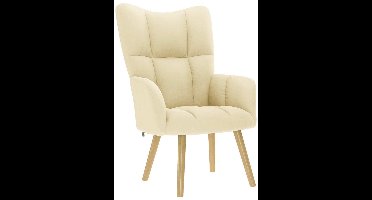 vidaXL - Relaxstoel - stof - crèmekleurig