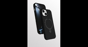 Hoesje Geschikt voor iPhone 15 hoesje zacht siliconen Zwart - Liquid Backcover ring hoesje Geschikt voor Magsafe
