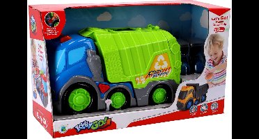KiddyGo speelgoed vuilniswagen met licht en geluid - 31 cm - educatief.