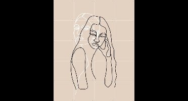 IXXI Alma & Wanda, Julia Hariri - 80 x 100 cm - Gratis ophangtool - Grote wanddecoratie en posters - Minimalistisch, Line art, Illustraties, Grafisch