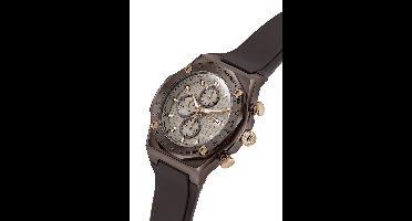 Gc Gc Idolsport Quartz Chronograaf Horloge Bruin Kast: 100% Roestvrij Staal | Bracelet 100% Siliconen 45 mm Z68005G1